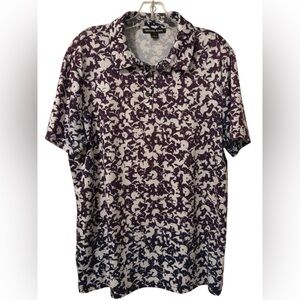 Michael Kors Men's Golf Purple Floral Polo Medium
